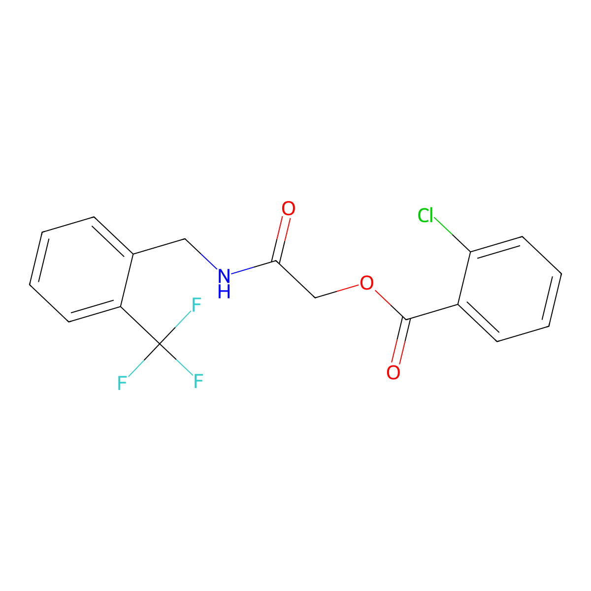 2-Oxo-2-((2-(trifluoromethyl)benzyl)amino)ethyl 2-chlorobenzoate molecular structure, CAS 1242013-37-1