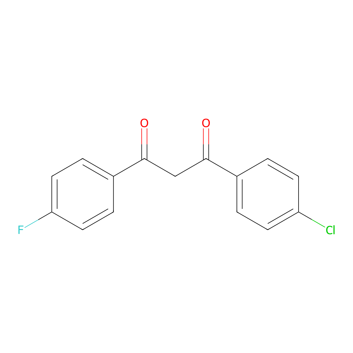 1-(4-Chlorophenyl)-3-(4-fluorophenyl)propane-1,3-dione molecular structure, CAS 1242014-99-8