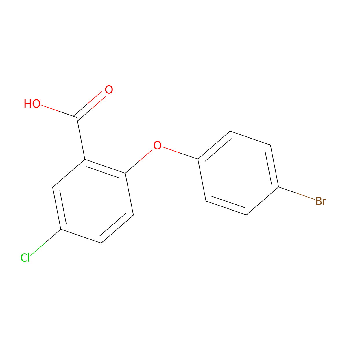 2-(4-Bromophenoxy)-5-chlorobenzoic acid molecular structure, CAS 1242015-08-2