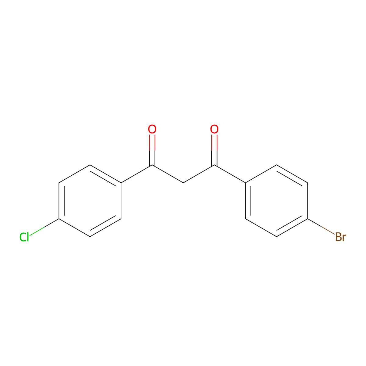 1-(4-Bromophenyl)-3-(4-chlorophenyl)propane-1,3-dione molecular structure, CAS 1242015-28-6