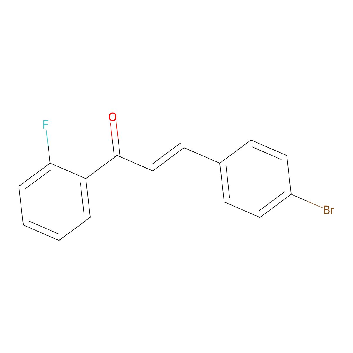 (E)-3-(4-bromophenyl)-1-(2-fluorophenyl)prop-2-en-1-one molecular structure, CAS 1242023-68-2