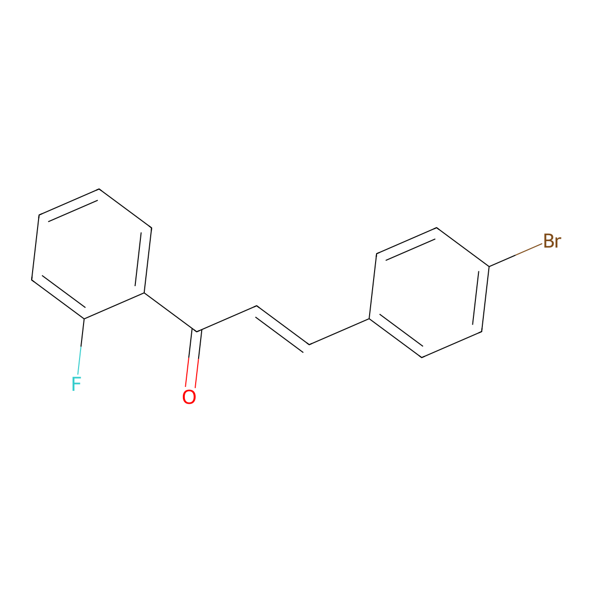 (E)-3-(4-bromophenyl)-1-(2-fluorophenyl)prop-2-en-1-one molecular structure, CAS 1242023-68-2