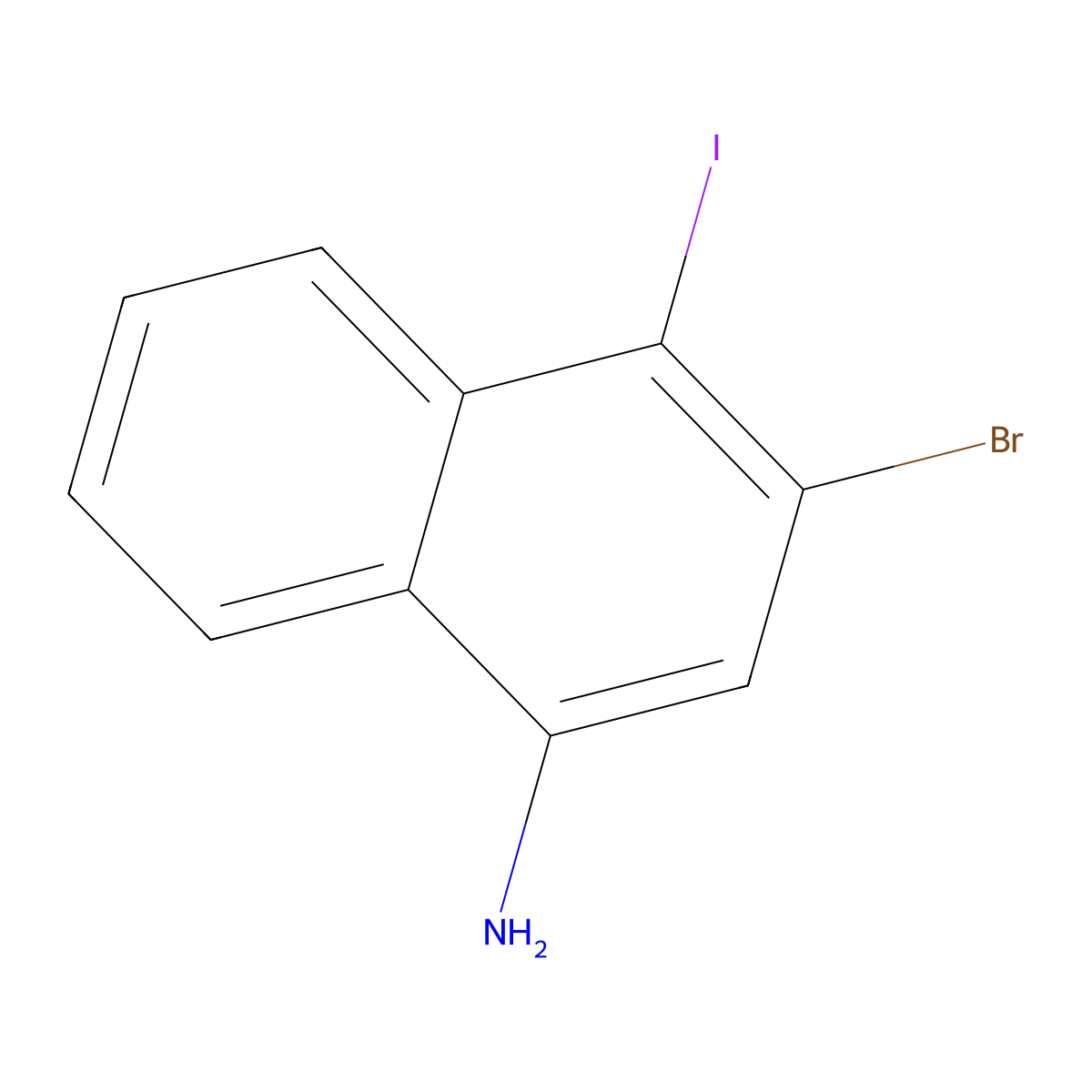 3-Bromo-4-iodo-1-naphthylamine molecular structure, CAS 1242028-67-6