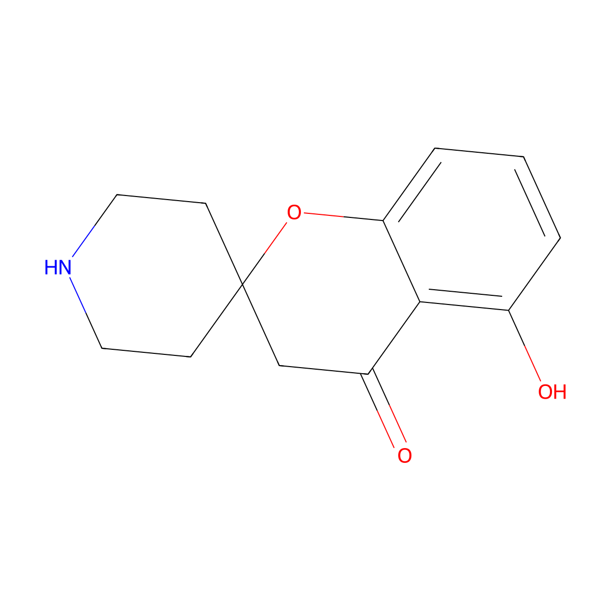 5-hydroxyspiro[chromene-2,4'-piperidin]-4-(3H)-one molecular structure, CAS 1242047-63-7