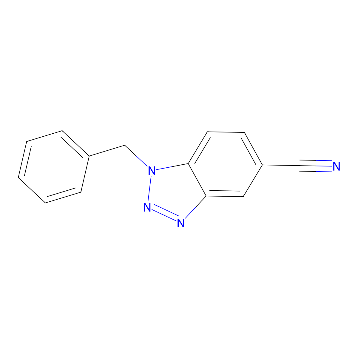 1-Benzyl-1,2,3-benzotriazole-5-carbonitrile molecular structure, CAS 1242069-41-5
