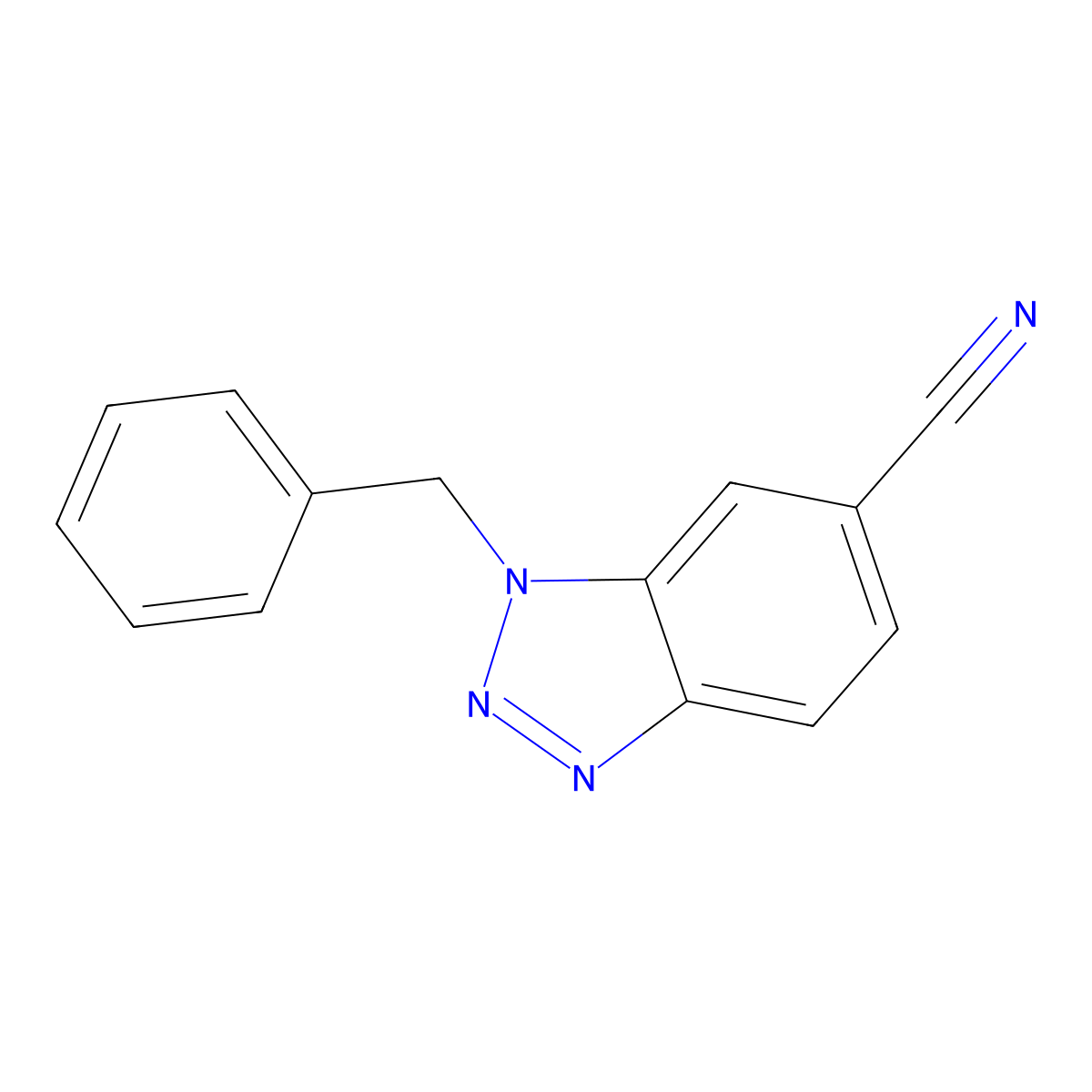 1-Benzyl-1H-benzo[d][1,2,3]triazole-6-carbonitrile molecular structure, CAS 1242069-42-6