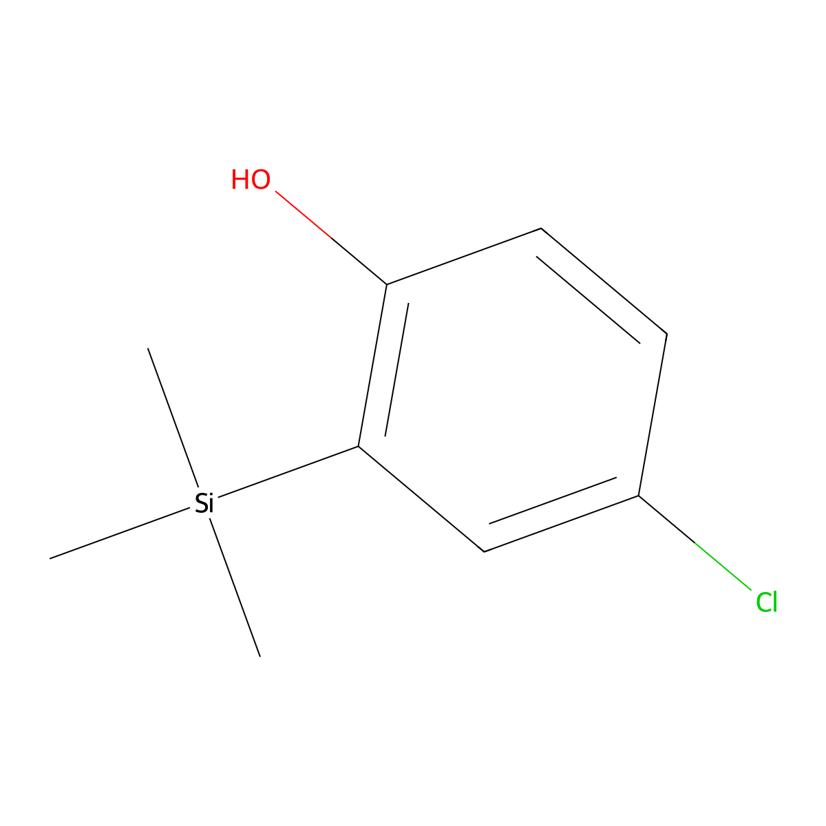 4-Chloro-2-(trimethylsilyl)phenol molecular structure, CAS 1242069-48-2