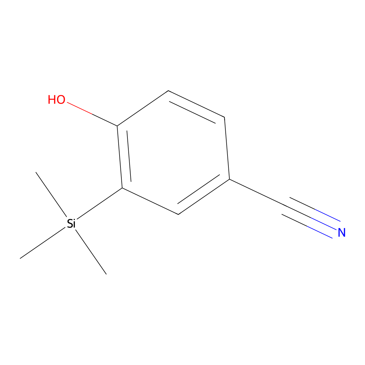 4-Hydroxy-3-(trimethylsilyl)benzonitrile molecular structure, CAS 1242069-56-2