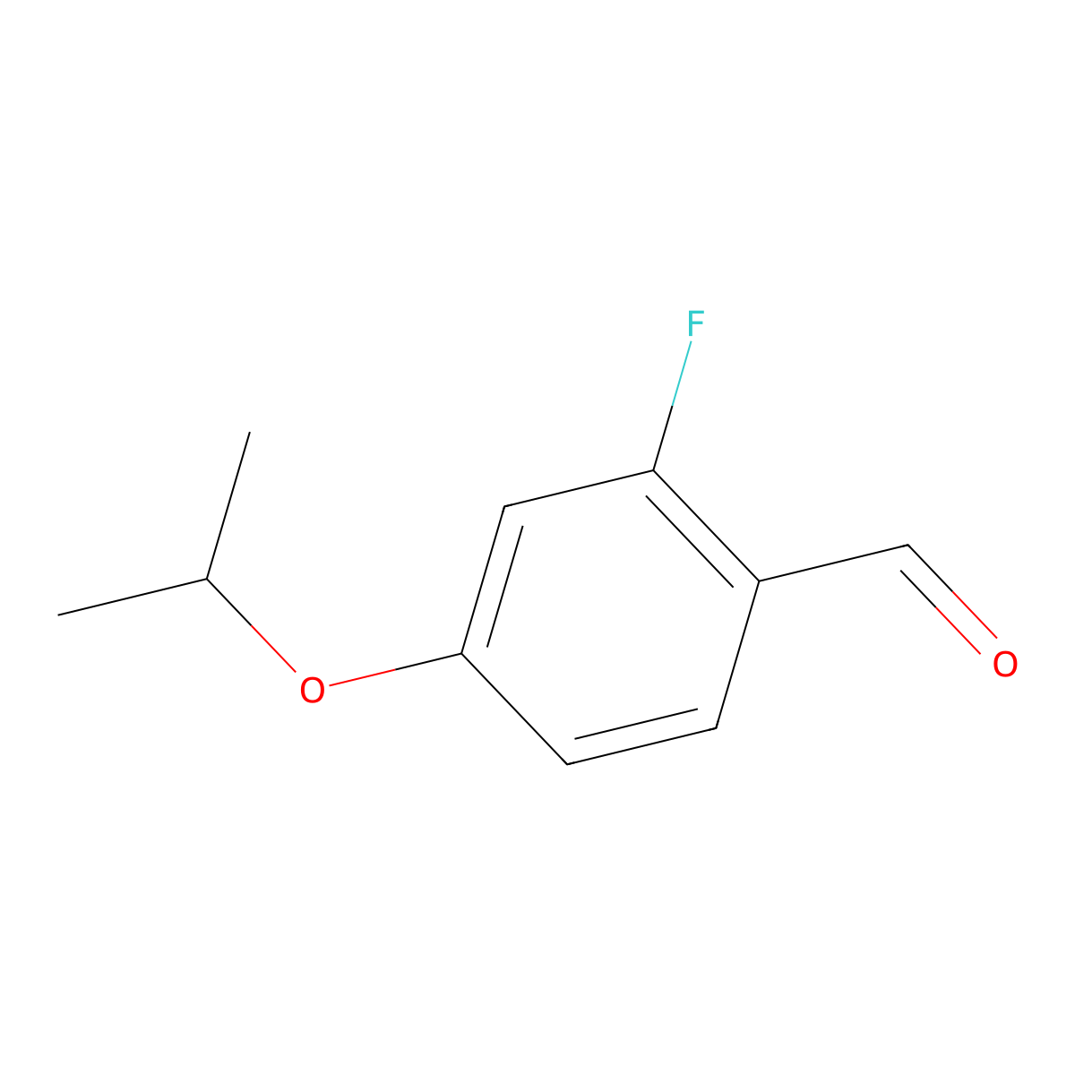 2-Fluoro-4-(propan-2-yloxy)benzaldehyde molecular structure, CAS 1242070-92-3