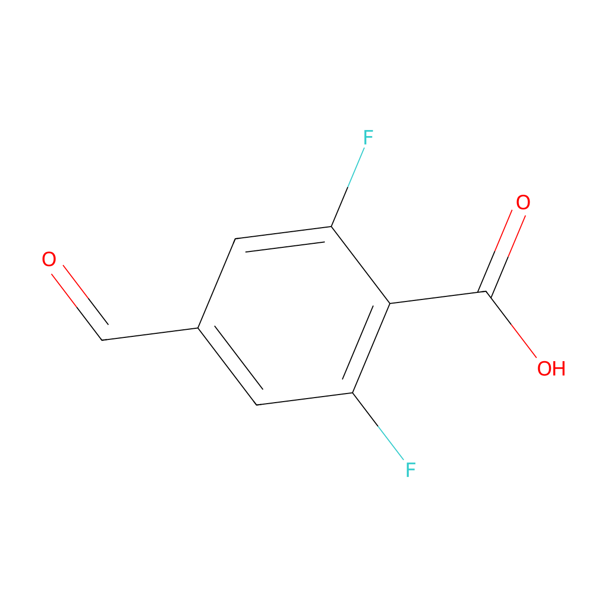 2,6-Difluoro-4-formylbenzoic acid molecular structure, CAS 1242070-98-9