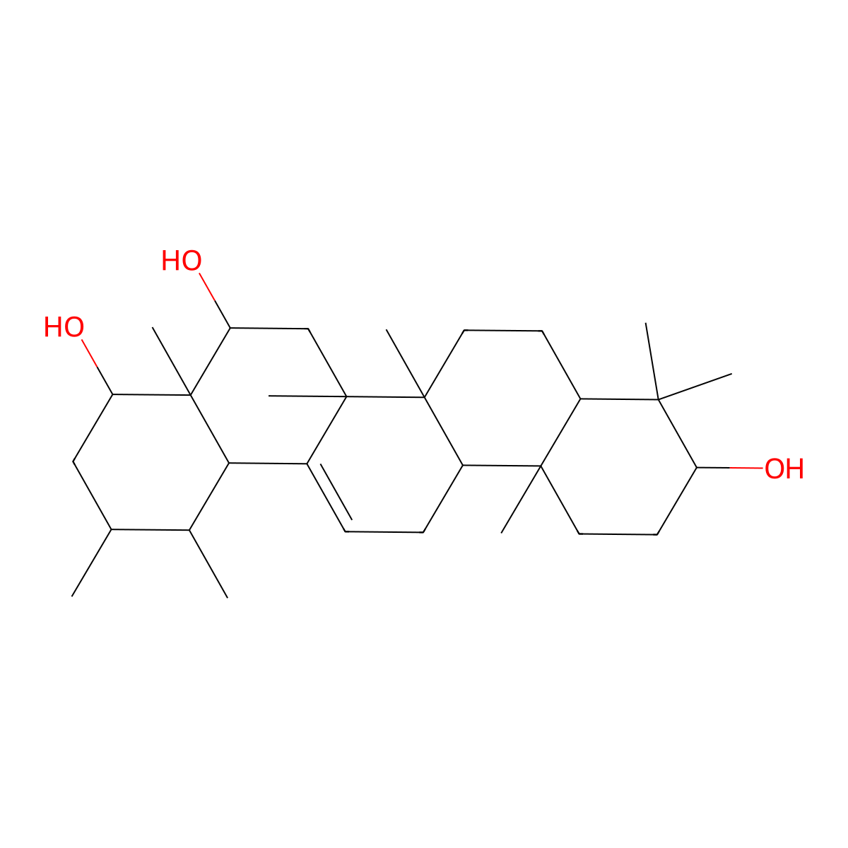 4,4,6a,6b,8a,11,12,14b-octamethyl-2,3,4a,5,6,7,8,9,10,11,12,12a,14,14a-tetradecahydro-1H-picene-3,8,9-triol molecular structure, CAS 1242085-06-8