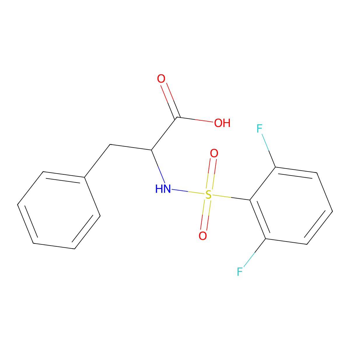 ((2,6-Difluorophenyl)sulfonyl)phenylalanine molecular structure, CAS 1242099-15-5