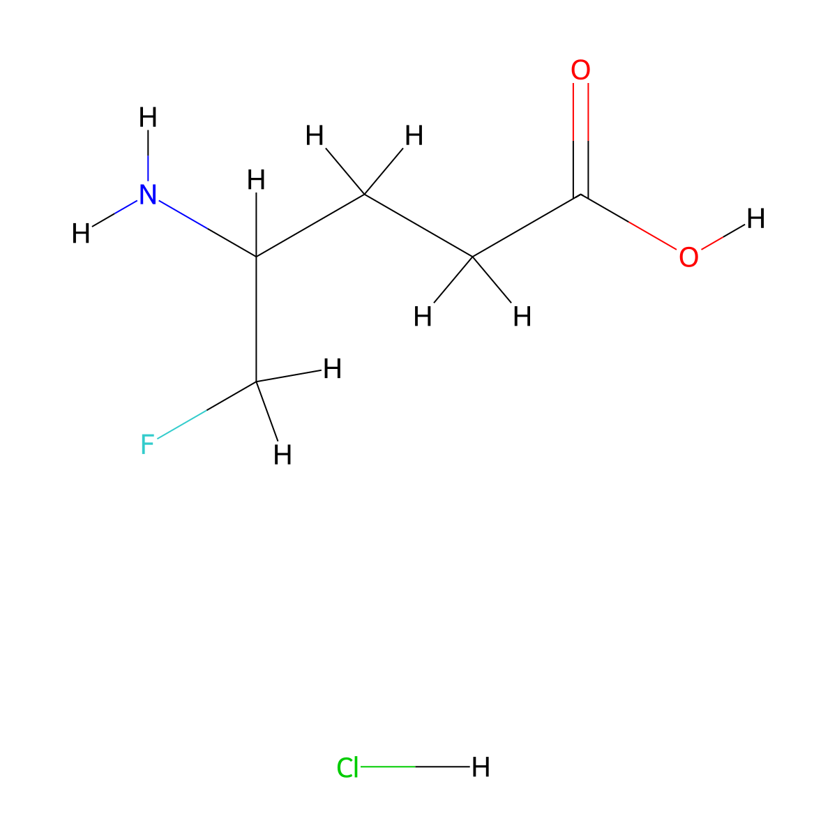 4-Amino-5-fluoropentanoic acid hydrochloride molecular structure, CAS 124211-07-0