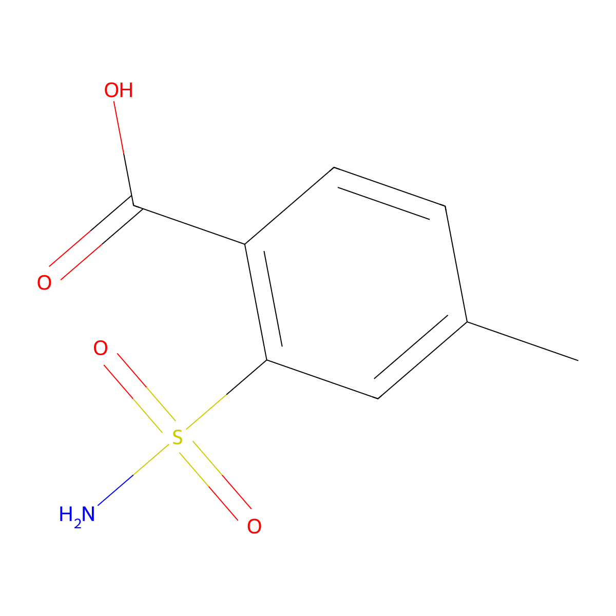 4-Methyl-2-sulfamoylbenzoic acid molecular structure, CAS 1242134-20-8