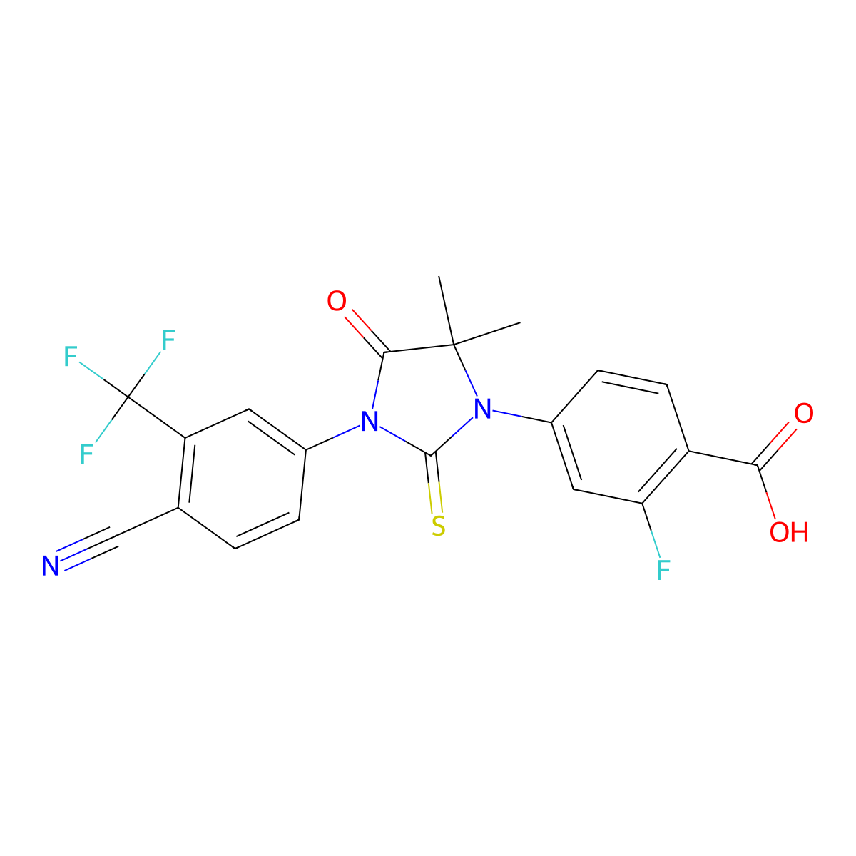 Enzalutamide carboxylic acid molecular structure, CAS 1242137-15-0