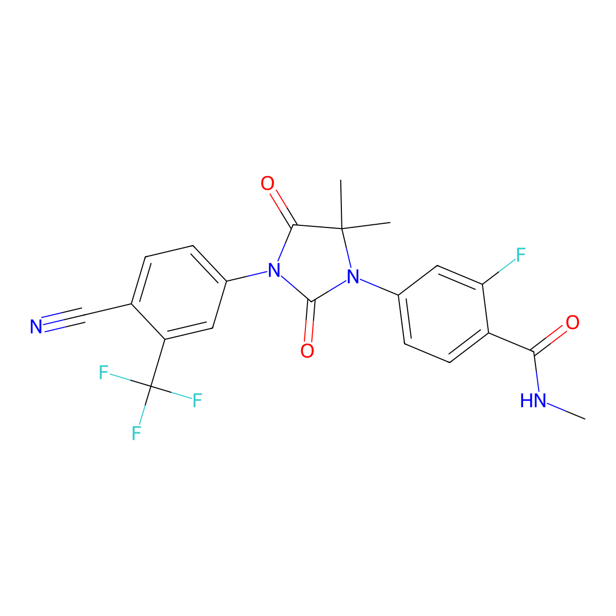 Oxo-enzalutamide molecular structure, CAS 1242137-18-3