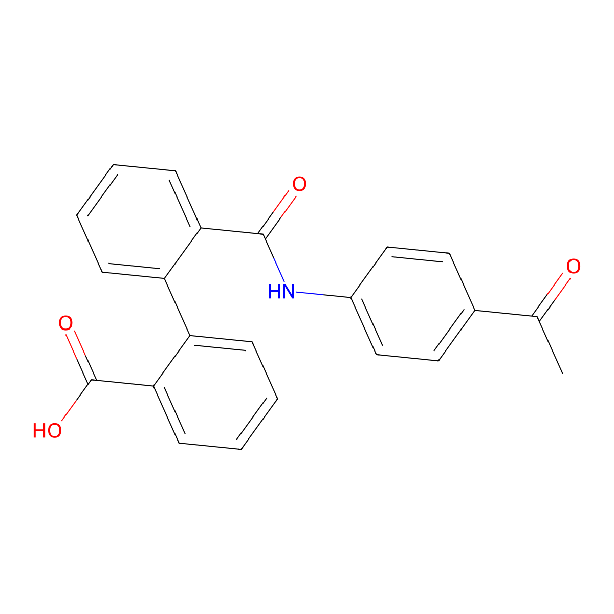 2'-{[(4-Acetylphenyl)amino]carbonyl}-2-biphenylcarboxylic acid molecular structure, CAS 124214-01-3