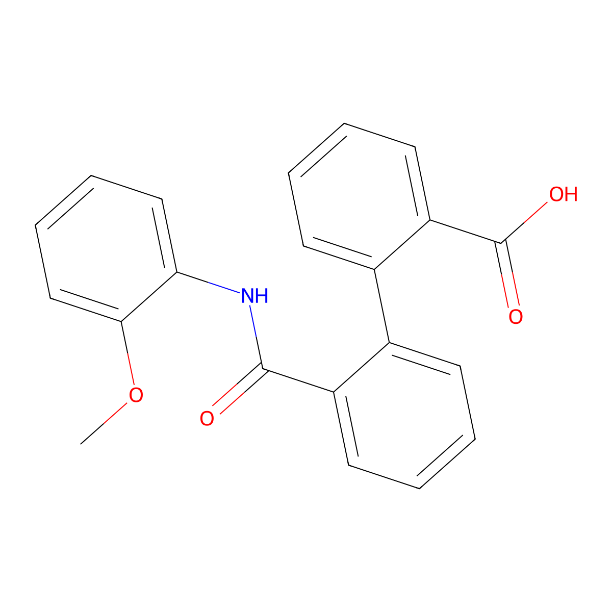 2-[2-[(2-Methoxyphenyl)carbamoyl]phenyl]benzoic acid molecular structure, CAS 124214-08-0