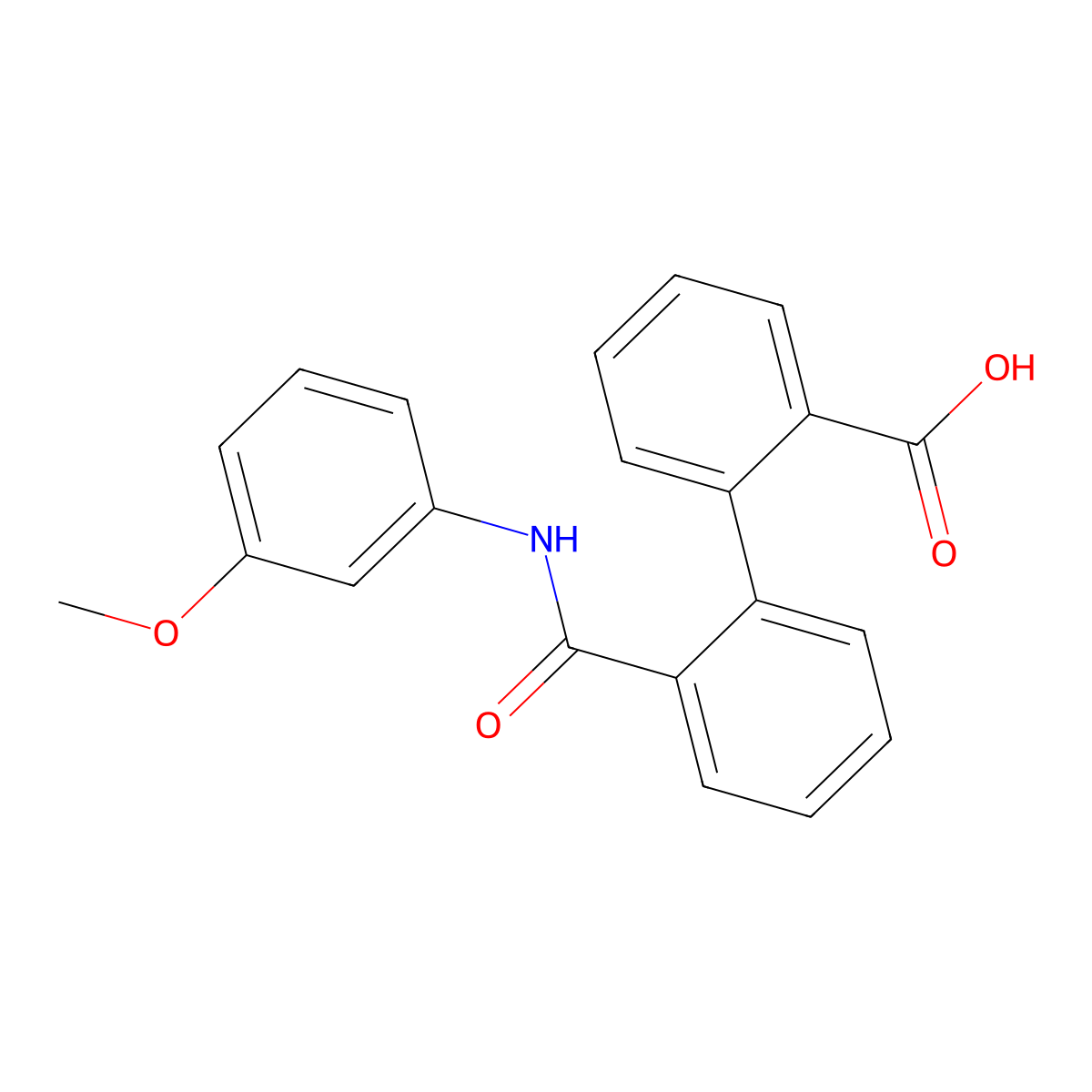 2'-[(3-Methoxyphenyl)carbamoyl]biphenyl-2-carboxylic acid molecular structure, CAS 124214-09-1