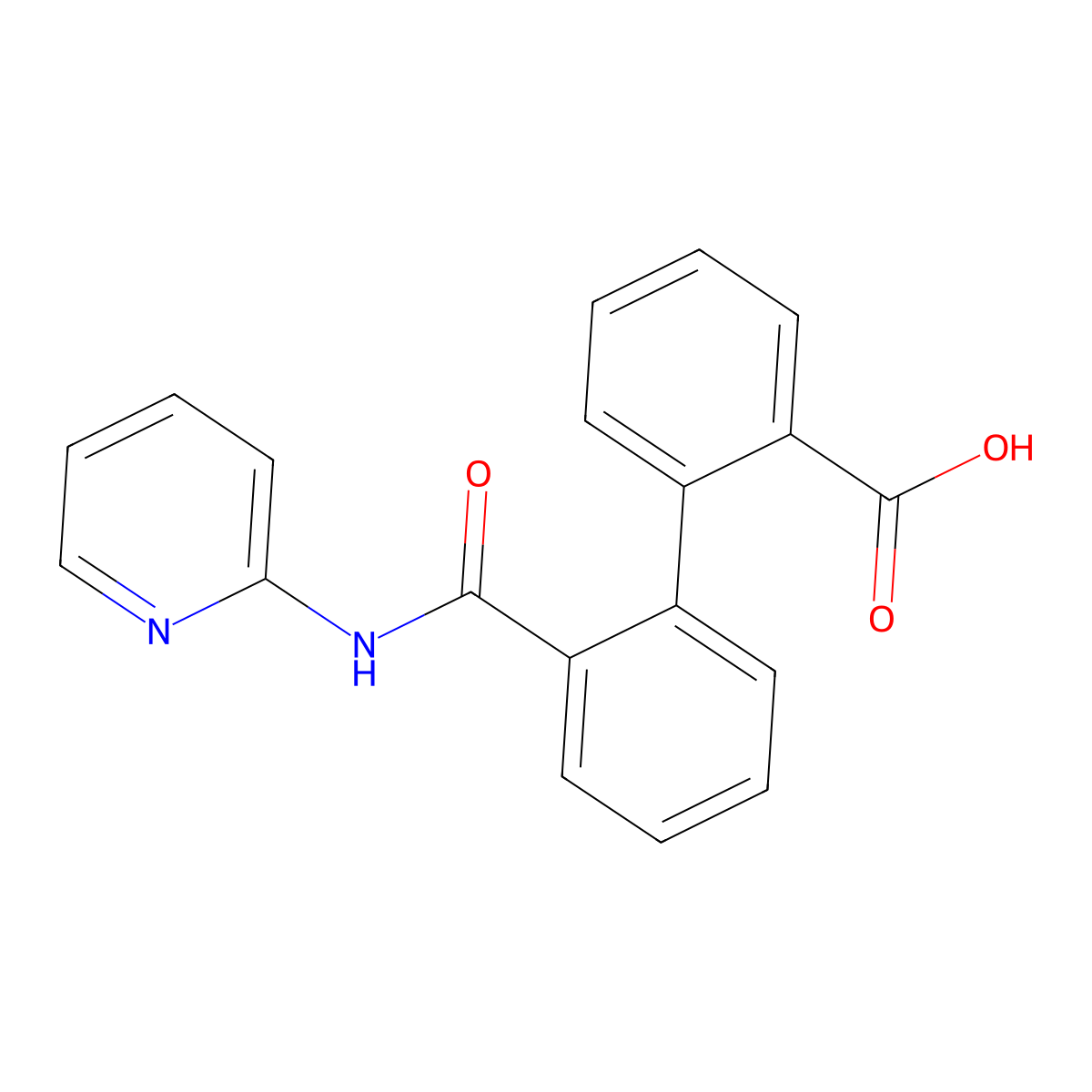 2-[2-(Pyridin-2-ylcarbamoyl)phenyl]benzoic acid molecular structure, CAS 124214-12-6