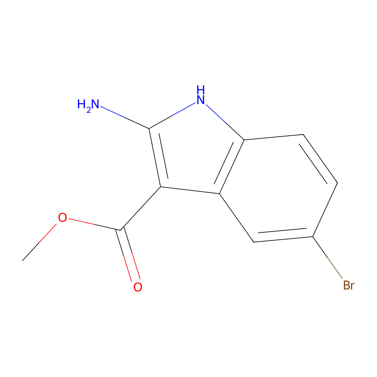 Methyl 2-amino-5-bromo-1h-indole-3-carboxylate molecular structure, CAS 1242140-61-9