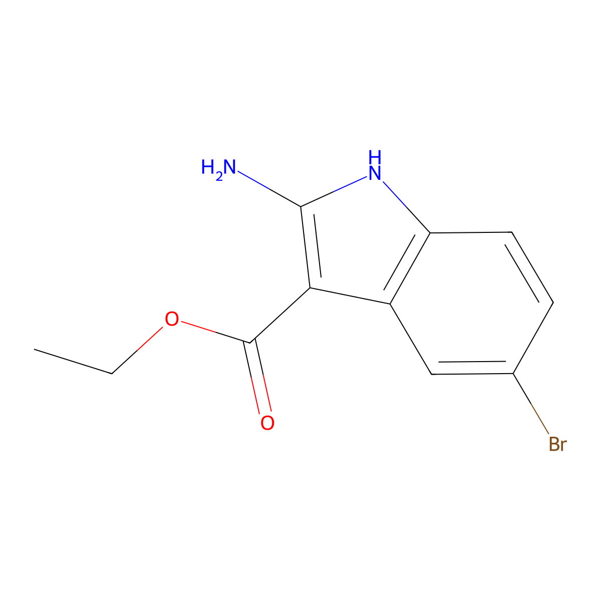 ethyl 2-amino-5-bromo-1H-indole-3-carboxylate molecular structure, CAS 1242140-62-0
