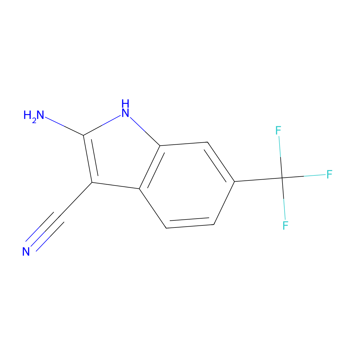 2-Amino-6-(trifluoromethyl)-1h-indole-3-carbonitrile molecular structure, CAS 1242140-69-7