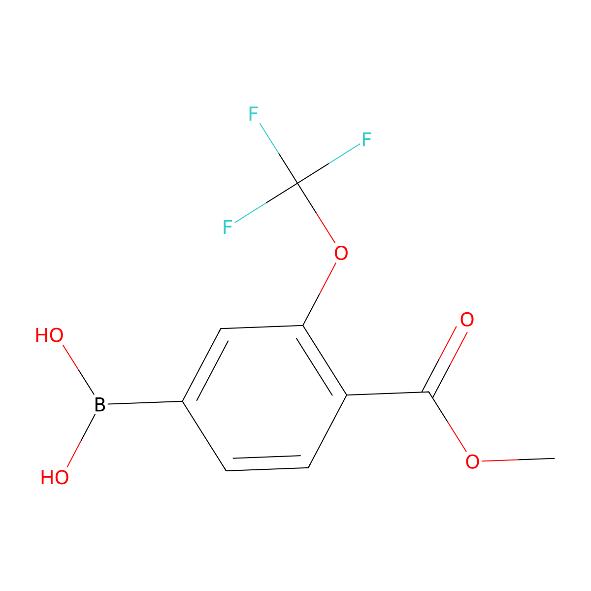 [4-(Methoxycarbonyl)-3-(trifluoromethoxy)phenyl]boronic acid molecular structure, CAS 1242145-45-4