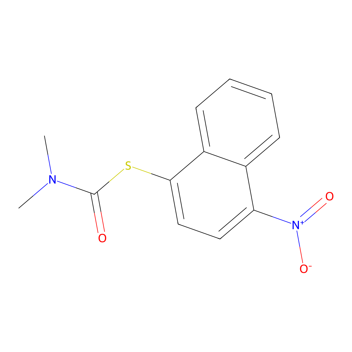 N,N-dimethyl-1-[(4-nitronaphthalen-1-yl)sulfanyl]formamide molecular structure, CAS 1242148-31-7
