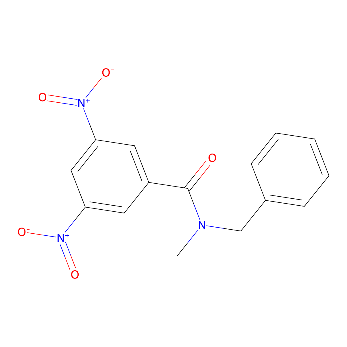 N-benzyl-N-methyl-3,5-dinitrobenzamide molecular structure, CAS 124215-29-8