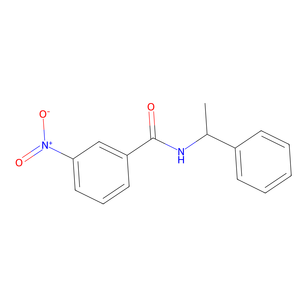 Benzamide, 3-nitro-N-(1-phenylethyl)- molecular structure, CAS 124215-34-5