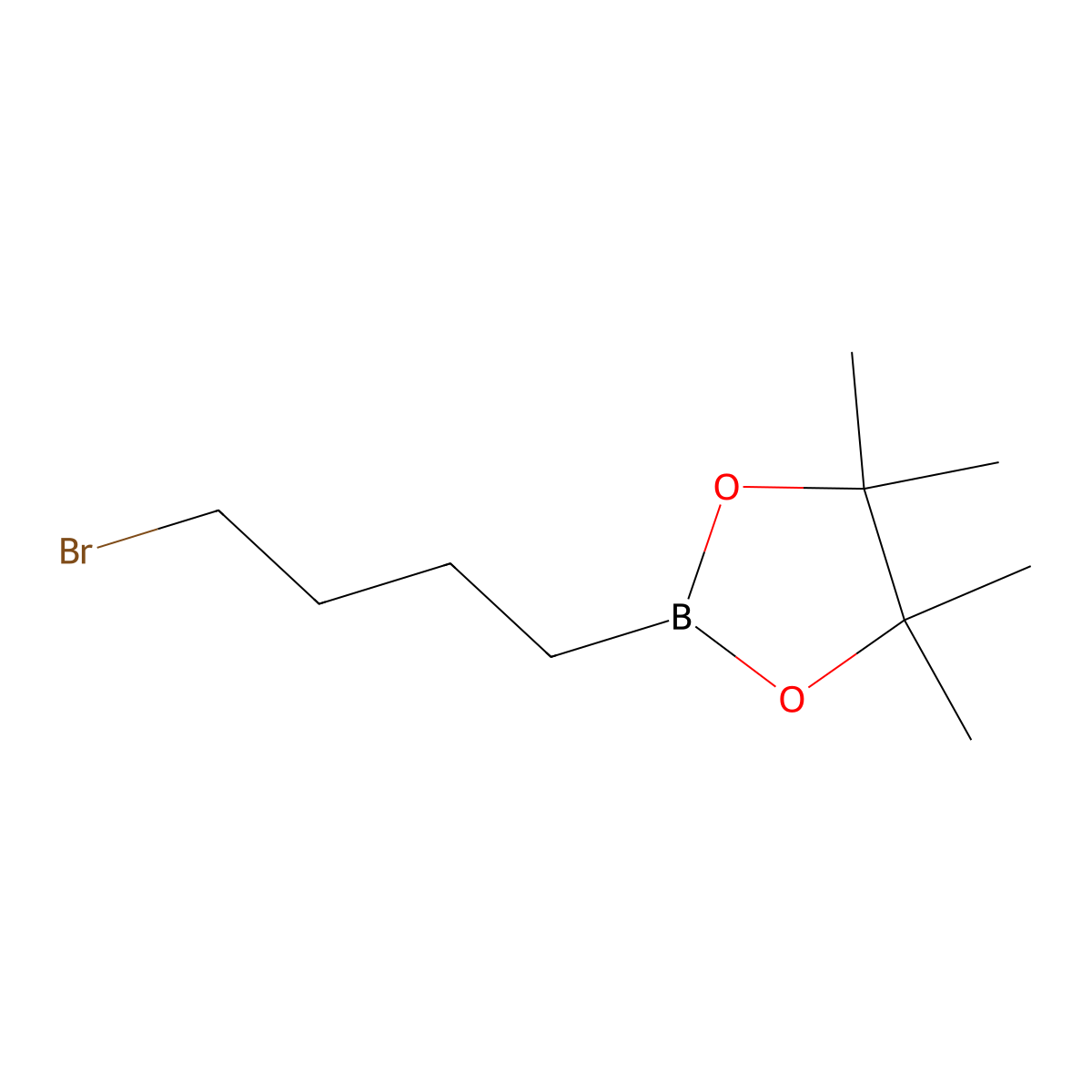 2-(4-Bromobutyl)-4,4,5,5-tetramethyl-1,3,2-dioxaborolane molecular structure, CAS 124215-50-5