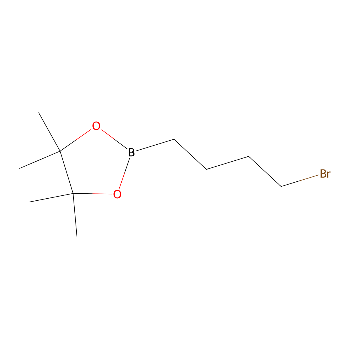 2-(4-Bromobutyl)-4,4,5,5-tetramethyl-1,3,2-dioxaborolane molecular structure, CAS 124215-50-5