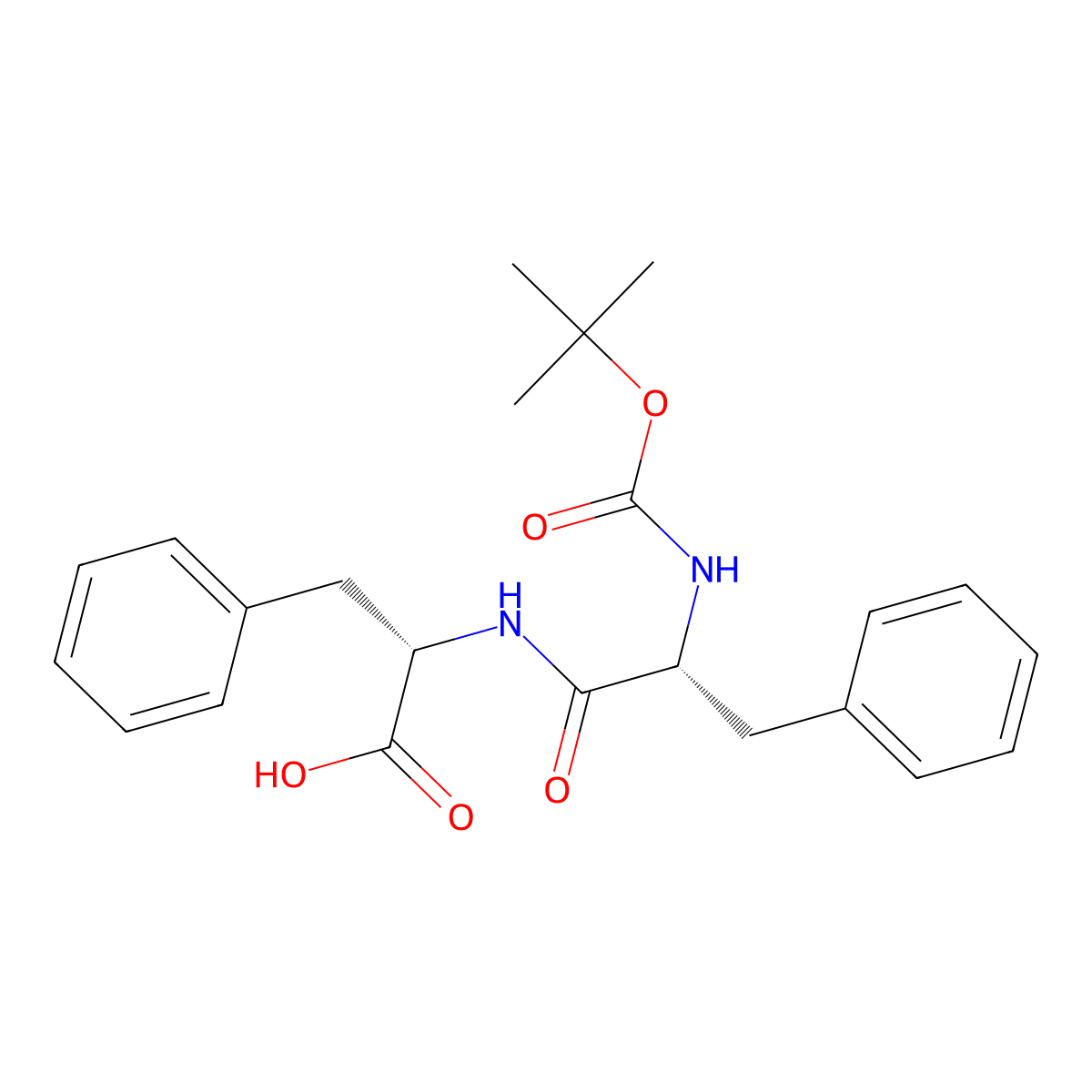 (S)-2-((R)-2-((tert-Butoxycarbonyl)amino)-3-phenylpropanamido)-3-phenylpropanoic acid molecular structure, CAS 124215-72-1