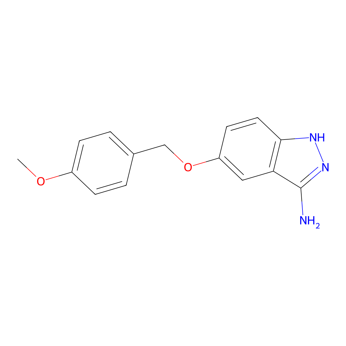 5-(4-methoxybenzyloxy)-1H-indazol-3-amine molecular structure, CAS 1242152-62-0