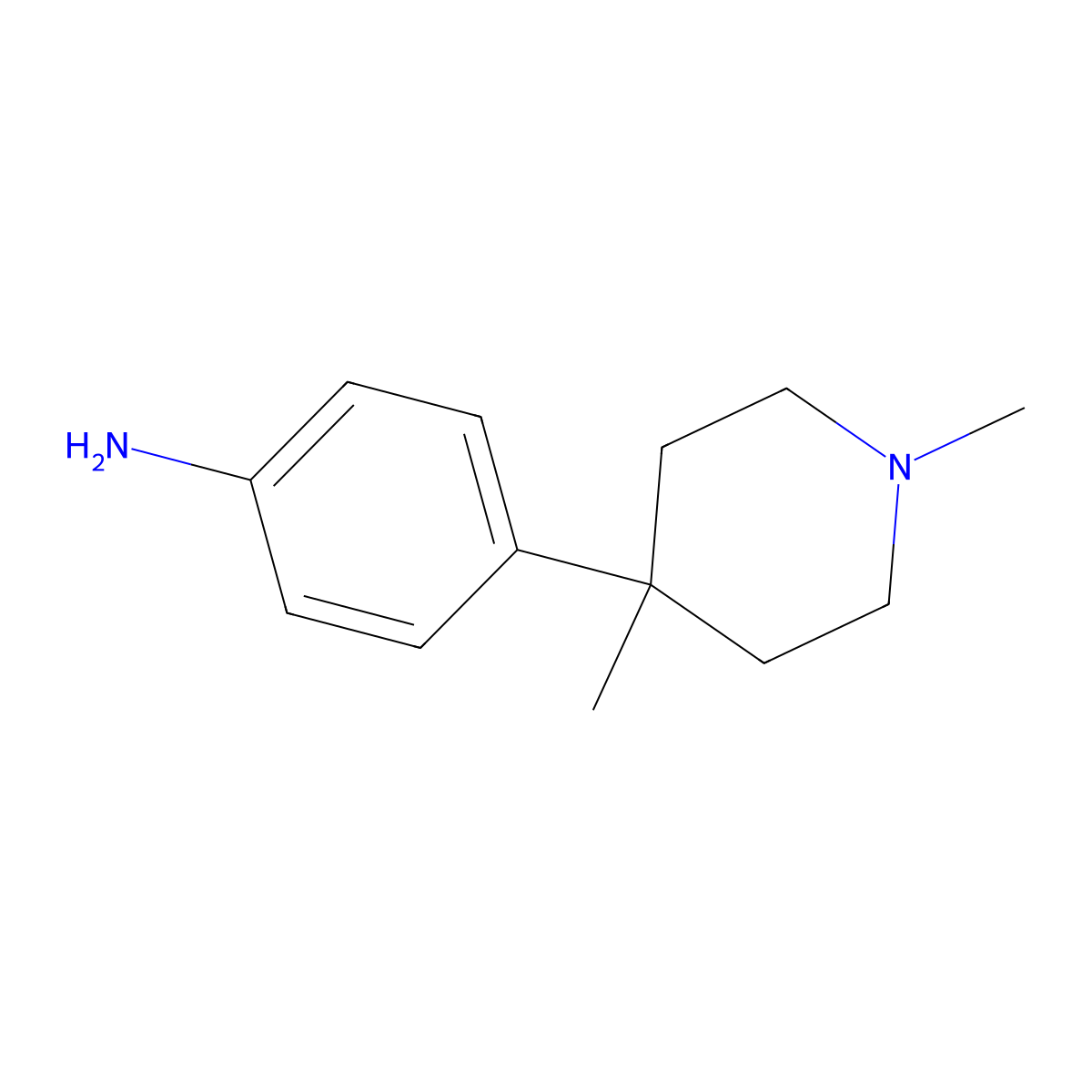 4-(1,4-Dimethylpiperidin-4-yl)aniline molecular structure, CAS 1242153-34-9