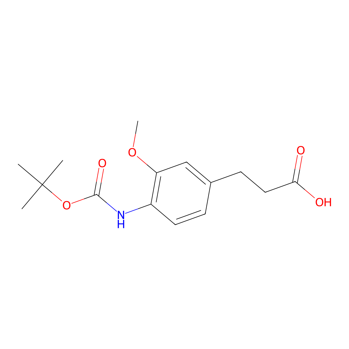 3-(4-{[(Tert-butoxy)carbonyl]amino}-3-methoxyphenyl)propanoic acid molecular structure, CAS 1242154-21-7