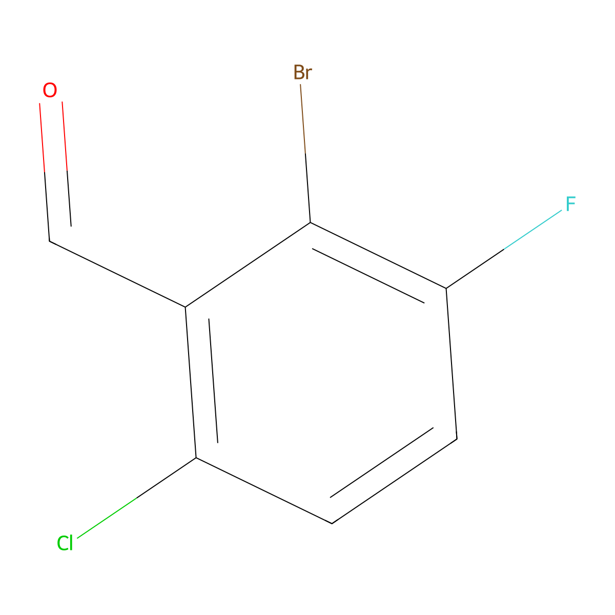 2-Bromo-6-chloro-3-fluorobenzaldehyde molecular structure, CAS 1242156-97-3