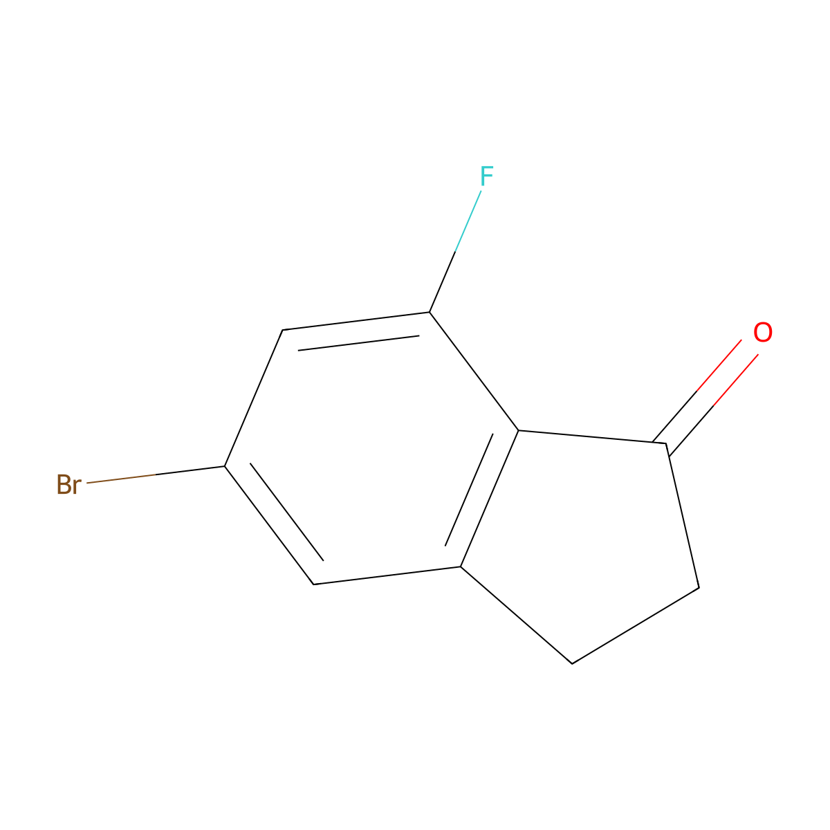 5-Bromo-7-fluoro-2,3-dihydro-1H-inden-1-one molecular structure, CAS 1242157-14-7