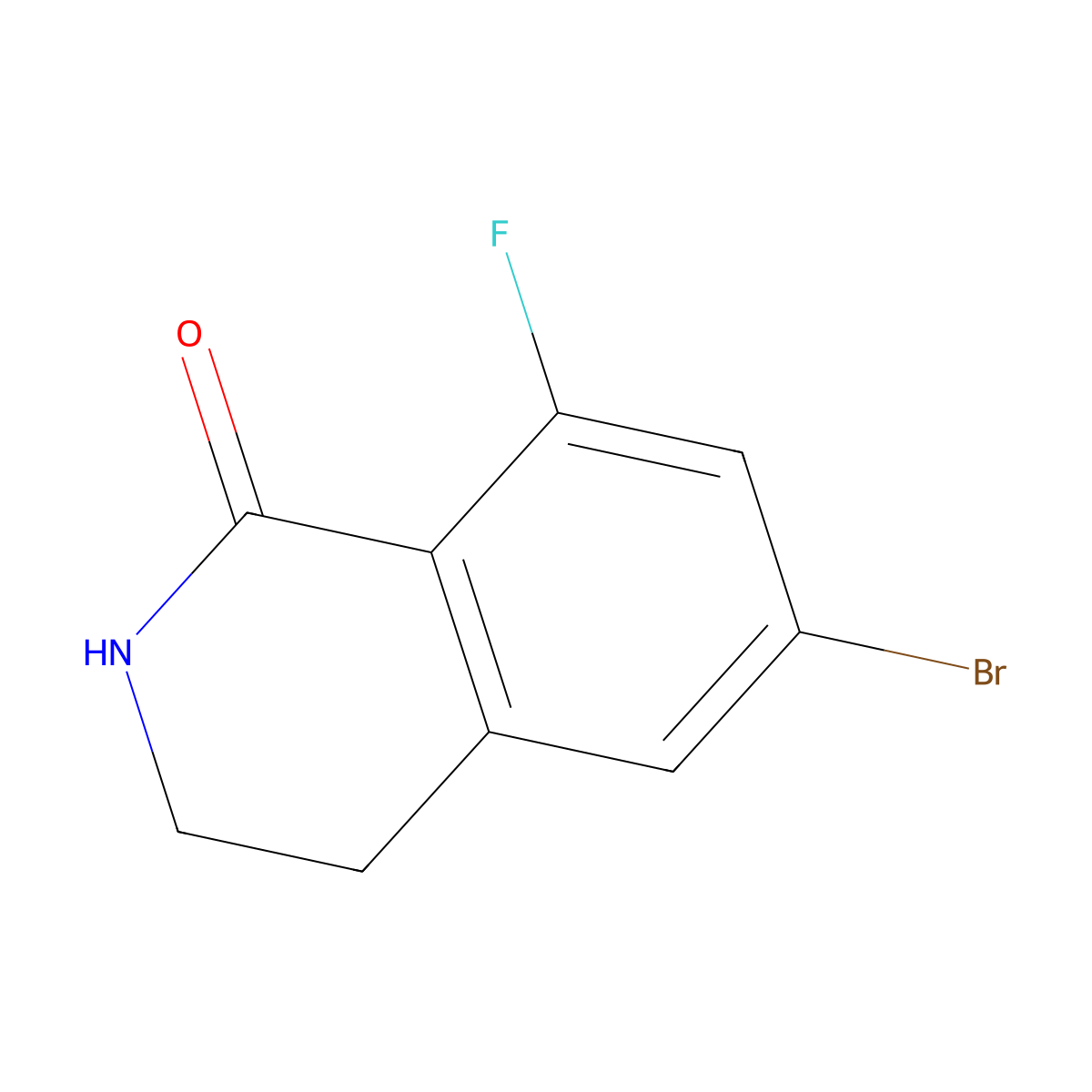 6-Bromo-8-fluoro-3,4-dihydroisoquinolin-1(2H)-one molecular structure, CAS 1242157-15-8