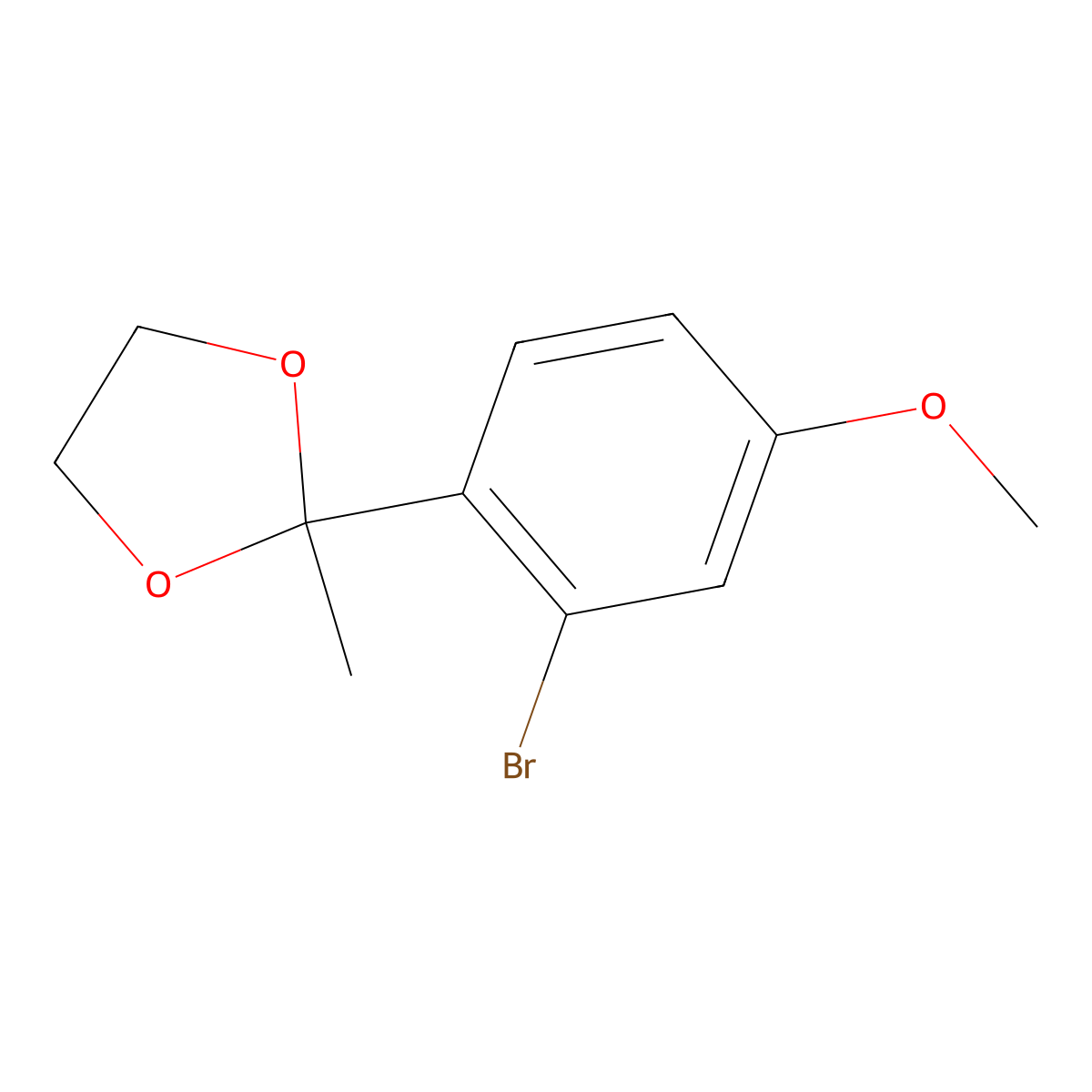 2-(2-Bromo-4-methoxyphenyl)-2-methyl-1,3-dioxolane molecular structure, CAS 1242167-47-0