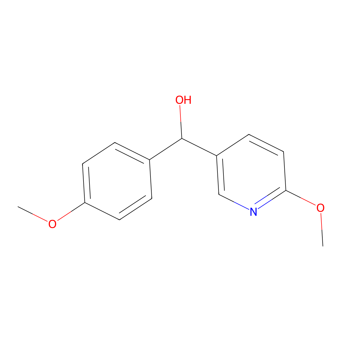 6-Methoxy-alpha-(4-methoxyphenyl)-3-pyridinemethanol molecular structure, CAS 1242177-36-1