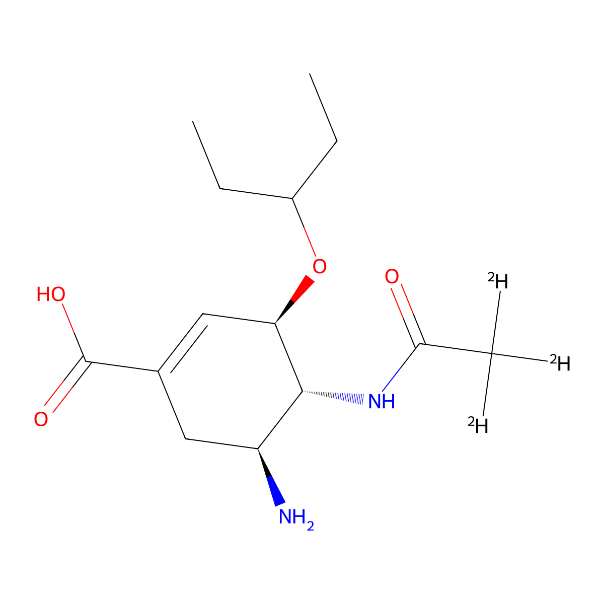 Oseltamivir acid-D3 molecular structure, CAS 1242184-43-5