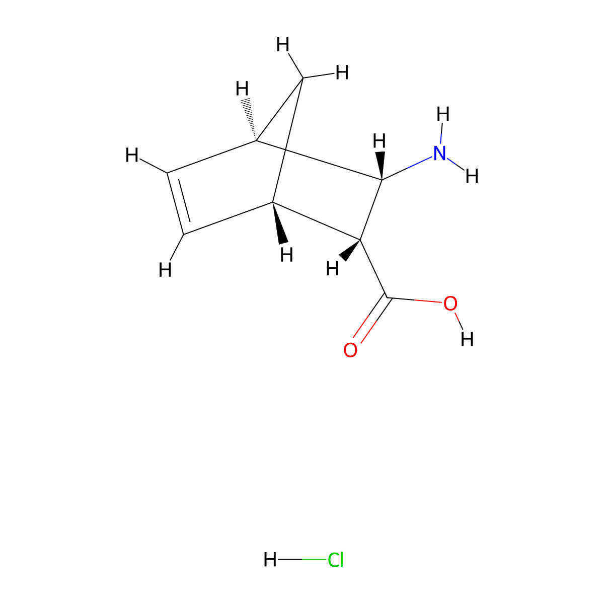 (1S,2R,3S,4R)-3-aminobicyclo[2.2.1]hept-5-ene-2-carboxylic acid hydrochloride molecular structure, CAS 1242184-44-6