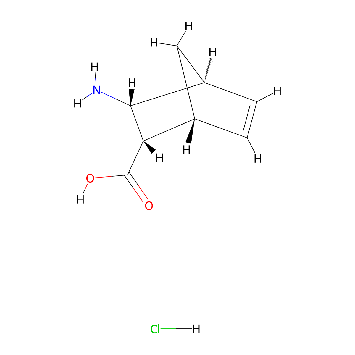 (1R,2S,3R,4S)-3-aminobicyclo[2.2.1]hept-5-ene-2-carboxylic acid hydrochloride molecular structure, CAS 1242184-45-7