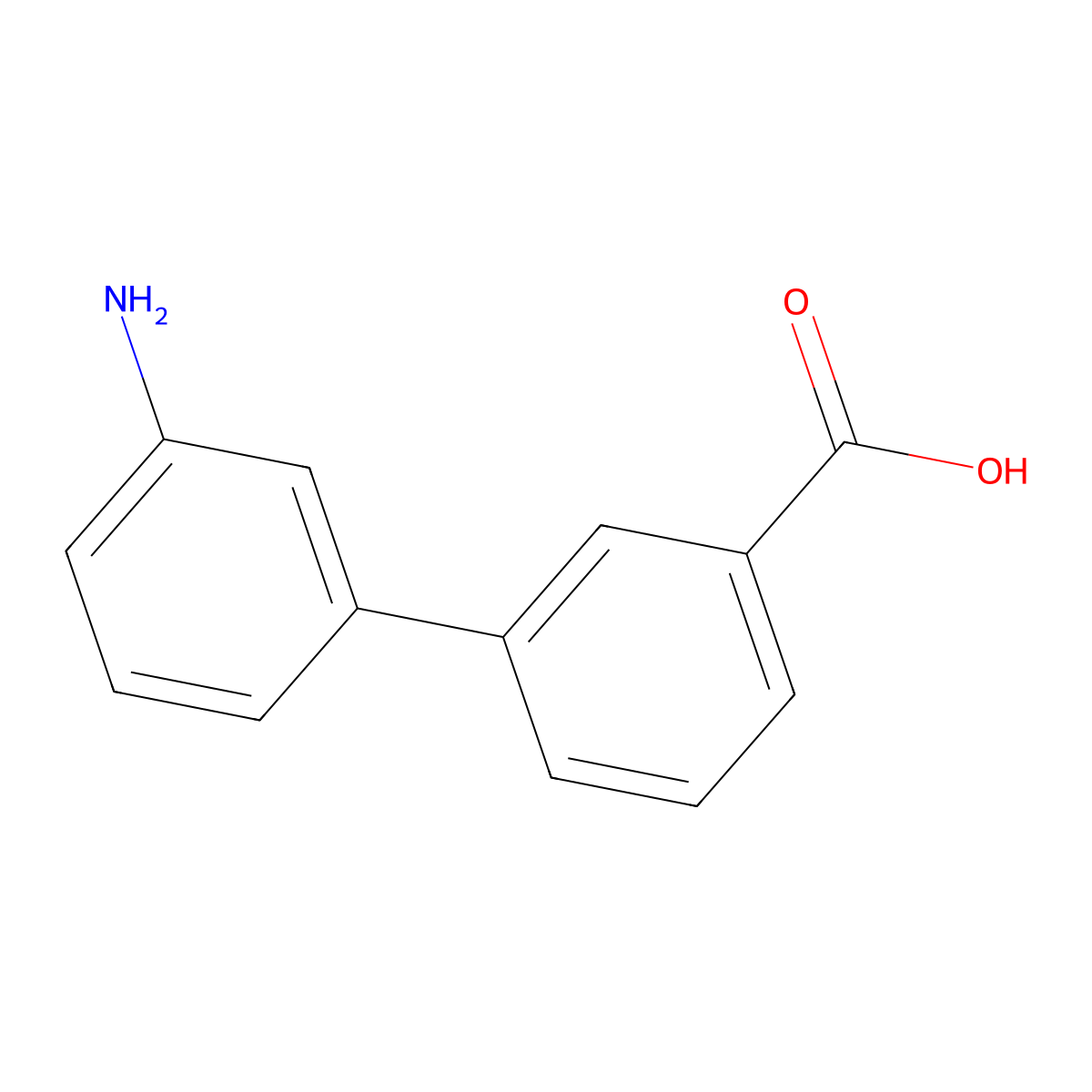 3'-Amino-[1,1'-biphenyl]-3-carboxylic acid molecular structure, CAS 124221-71-2