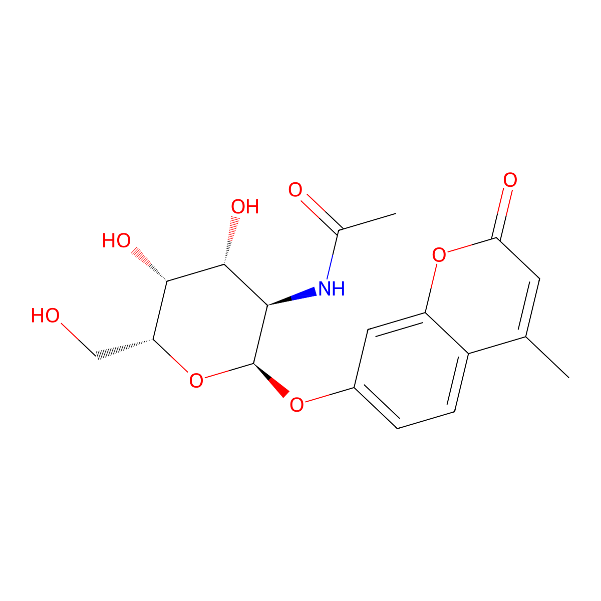 4-Methylumbelliferyl 2-acetamido-2-deoxy-alpha-D-galactopyranoside molecular structure, CAS 124223-99-0