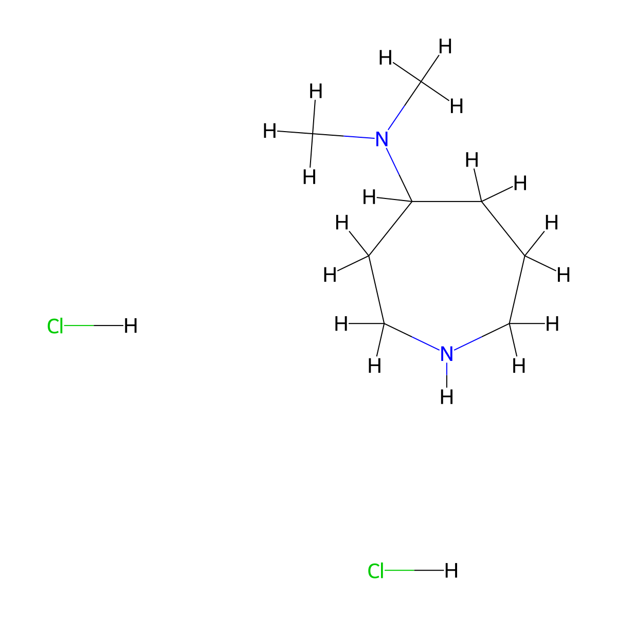 N,N-Dimethyl-4-azepanamine dihydrochloride molecular structure, CAS 1242240-28-3