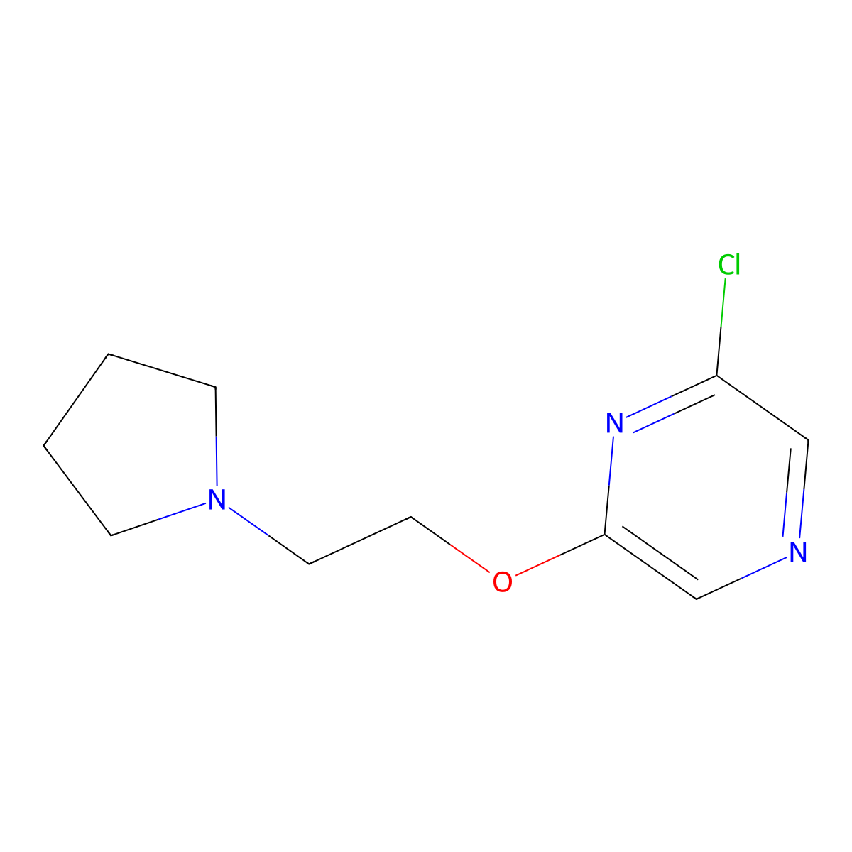 2-(2-(Pyrrolidin-1-yl)ethoxy)-6-chloropyrazine molecular structure, CAS 1242240-90-9