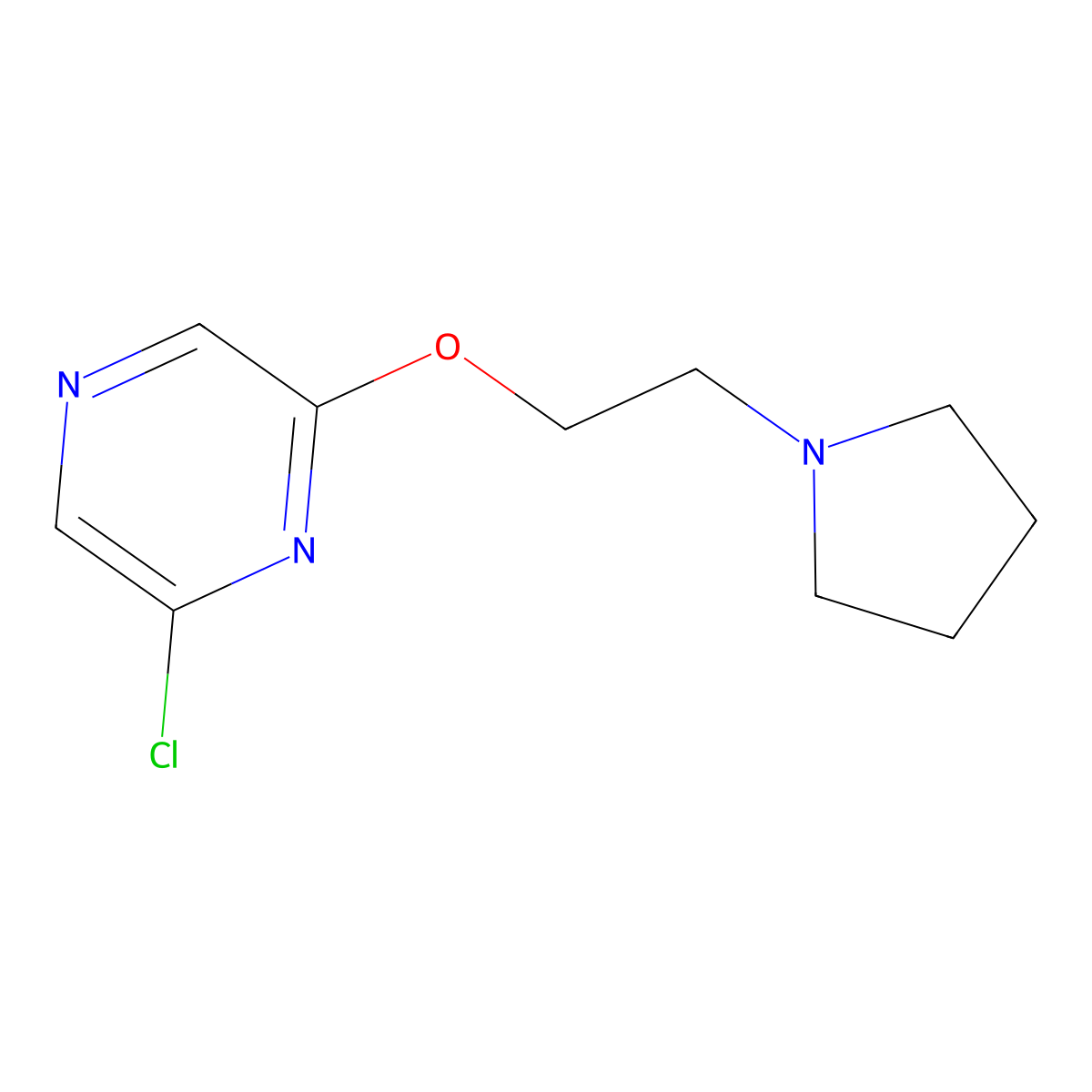 2-(2-(Pyrrolidin-1-yl)ethoxy)-6-chloropyrazine molecular structure, CAS 1242240-90-9